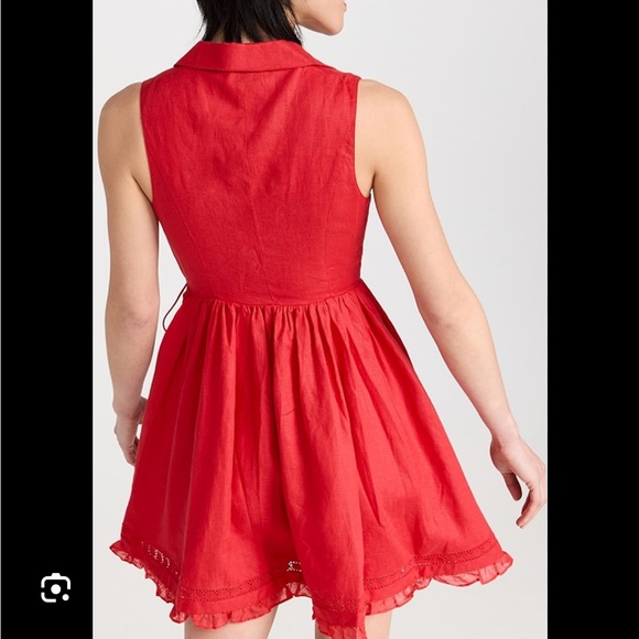 NWT Joslin Amelia Red Linen Wrap Minidress 12 L - Picture 4 of 11